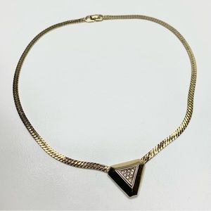 SOLD Vintage Christian Dior Gold Tone Necklace//Flawed